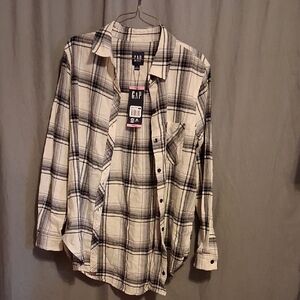 GAP Black and White Checkered Shirt
